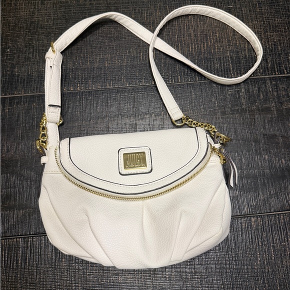 Juicy Couture Crowd Pleaser Mini Crossbody Purse Bag In Cream Ivory Crown Gold - Picture 12 of 13